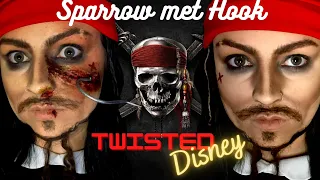 JACK SPARROW MAKEUP TRANSFORMATION | Sparrow meets Hook | TWISTED DISNEY TUESDAY | FacesbyFahey