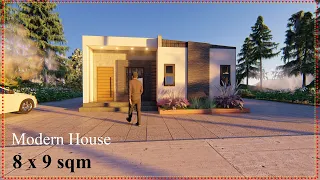 8x9 Sqm: Modern House 2Bedroom Design | Relaxing House | SLDesignArch*