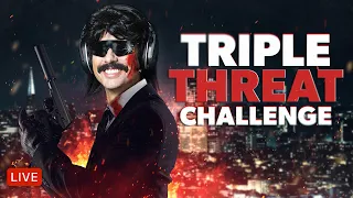 🔴LIVE - DR DISRESPECT - TRIPLE THREAT CHALLENGE - WARZONE, APEX, EFT