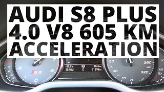 Audi S8 Plus 4.0 V8 605 hp (AT) - acceleration 0-100 km/h