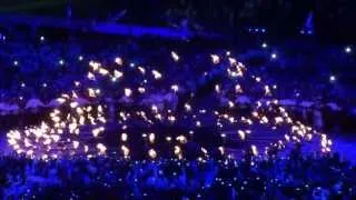 London 2012 Olympics Opening Ceremony - Torch enters the Stadium and the Cauldron is lit