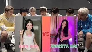 BTS REACTION New Kika kim Vs Annesta Kim #kikakim