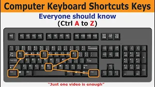 Most Useful Keyboard Shortcuts for Computers Ctrl A to Z । Computer a to z shortcuts keys । Keyboard