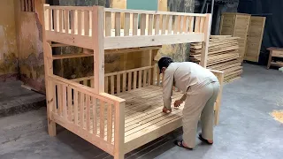 Amazing Carpenters Woodworking Are Constantly Creating - Build A Modern Two Story Bed For Your Child