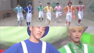 [Split screen] Unit Sky Candy - H.O.T Dance Practice vs Stage Performance