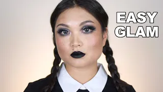 EASY HALLOWEEN WEDNESDAY ADDAMS GOTHIC GLAM MAKEUP TUTORIAL