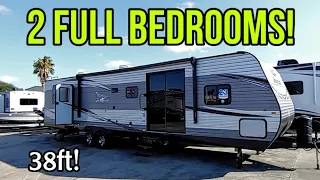 Check out this MASSIVE 2 Full Bedroom Travel Trailer RV! Jayco 38BHDS