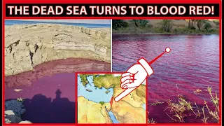 Pool of water next to the Dead Sea turns blood red before holy day of Yom Kippur (Day of Atonement)