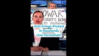 Mutige TV-Mitarbeiterin zeigt Anti-Kriegs-Plakat im russischen Staatsfernsehen | #BR24 Shorts