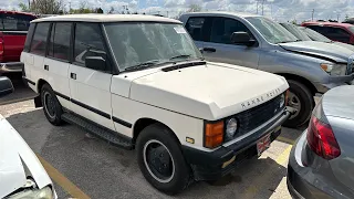 Copart Walk Around + Cheap 1992 Land Rover Range Rover!!!