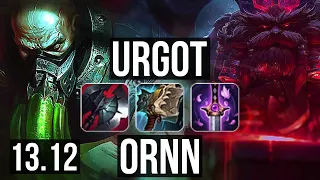 URGOT vs ORNN (TOP) | Rank 3 Urgot, Legendary, 1.4M mastery, 12/2/4 | NA Grandmaster | 13.12