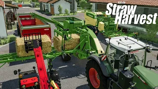 Using new Straw Harvest Add-on to make pellets at the Farm | Farming Simulator 22