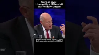 Ausschnitt von Gregor Gysi im ZDF bei Maybritt Illner am 13.10.2022. Humanitäre Hilfe statt Waffen!