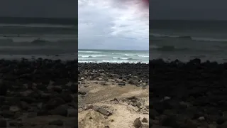 Josh bodyboarding the waves at Burleigh Heads.