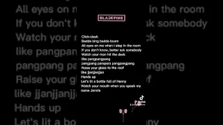 Boombayah English Rap Lyrics- Jennie