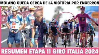 RESUMEN ETAPA 11 GIRO DE ITALIA 2024 Cerca de la victoria Molano en espectacular Sprint Final