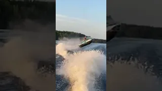 HUGE Air from yacht wave 🚀  #shorts #seadoo #jump