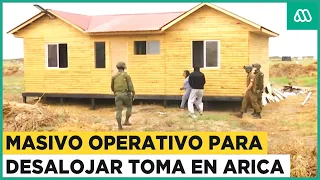 Masivo operativo por desalojo de "toma vip" en Arica: Está construida en humedal del Río Lluta