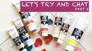 swatching all of my TURNER ACRYL GOUACHE PAINTS