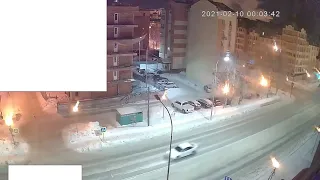 Пожар автомобиля в Ханты-Мансийске 09.02.2021