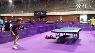 Zhang jike training in korean open 2018 on 16th july
