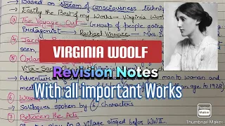 Virginia Woolf| Revision Notes for Net/Set Exam| Imp works Discussed|