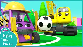 🚧 Digley & Dazey’s School Soccer Showdown! 🚜 | Digley and Dazey | Kids Construction Truck Cartoons