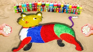 How to make Rainbow Cat with Orbeez, Coca Cola, Mtn Dew, 7up, Schweppes and Mentos & Popular Sodas