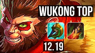 WUKONG vs FIORA (TOP) | 6 solo kills, 6/1/2, 300+ games, 800K mastery | KR Master | 12.19