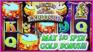 $10 MAX SPIN GOLD DRUM BONUSES COMEBACK!! DANCING DRUMS EXPLOSION! D FINDS HIS DREAM MACHINE!!!