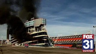 2002: Fire at old Mile High Stadium in Denver