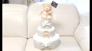 Teddy Bear Diaper Cake - How to Make That