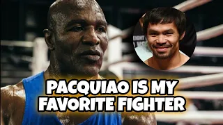 🔥EVANDER HOLYFIELD SAYS PACQUIAO IS MY FAVORITE BOXER⁉️👀 #mannypacquiao #pacman #boxing #subscribe