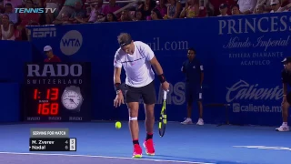 Amazing point Rafa Nadal & Mischa Zverev at 2017 Acapulco