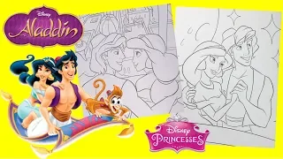 Disney Aladdin & Princess Jasmine Coloring Pages - Activity for kids