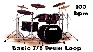 Basic 7/8 Drum Loop 100 bpm