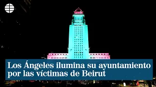 Los Ángeles homenajea a las víctimas de Beirut iluminando su ayuntamiento