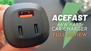 ACEFAST 66W Fast Car Charger (3 Ports, UBC-Type C) Review! Highly recommended!