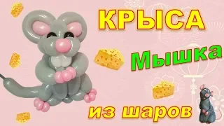 Крыса из шаров. Мышка. Мастер класс. Balloon rat. Mouse. Balloons. DIY. Hand made. How make