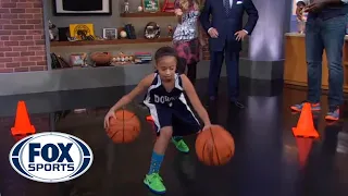 Jaden Newman out-dribbles Trevor Pryce