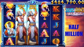 ZEUS VS HADES GODS OF WAR HALF OF MILLION WITH 100X MULTIPLIER - 10 FREE SPINS - BRAND NEW GAME SLOT