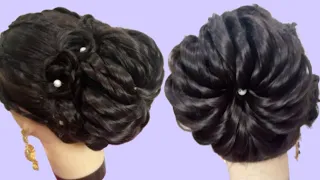 easy Indian bun hairstyle || beautiful bun hairstyle || special for weddings