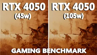 Laptop RTX 4050 (45w) vs RTX 4050 (105w) Gaming Benchmark Test | MSI GF63 Thin vs MSI Katana |