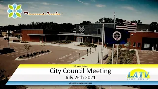 Forest Lake City Council Meeting July 26th, 2021