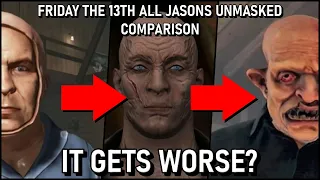 ALL JASONS UNMASKED Friday the 13TH New Version