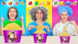 PIRING BESAR VS SEDANG VS KECIL || Makan 1000 Lapis Makanan! Tantangan Emoji oleh 123 GO! FOOD