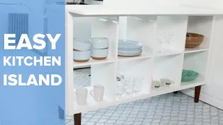 Upcycled Bookshelf Kitchen Island