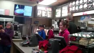 Flashmob at Ithaca (NY)  McDonald's: 12/5/134 #FastFoodStrike