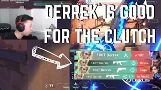 100T Derrek LOOKING CLEAN FOR THE CLUTCH ! | VALORANT Clips / Highlights