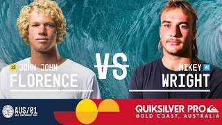 John John Florence vs. Mikey Wright - Quiksilver Pro Gold Coast 2017 Round Three, Heat 6